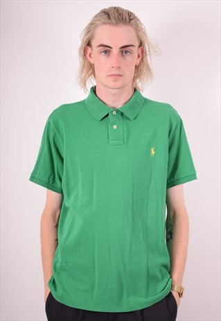 POLO RALPH LAUREN MENS VINTAGE POLO SHIRT XL GREEN 90S