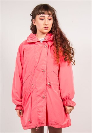 VINTAGE 90'S NEON PINK OVERSIZED LIGHTWEIGHT JACKET COAT