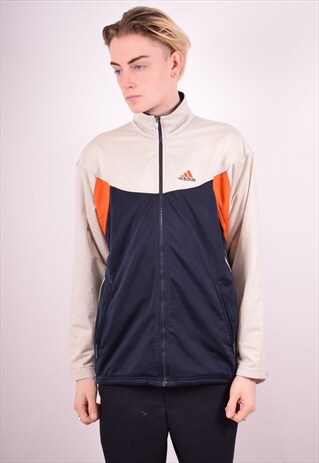 ADIDAS MENS VINTAGE TRACKSUIT TOP JACKET MEDIUM MULTI 90S