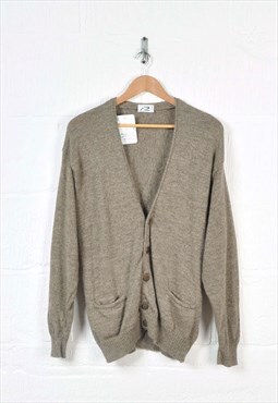 Vintage Knitted Cardigan Grey Large