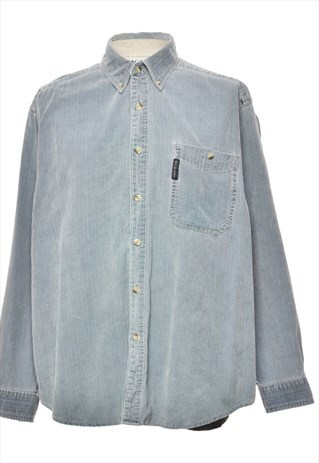 BEYOND RETRO VINTAGE CORDUROY LIGHT BLUE COLUMBIA SHIRT - L
