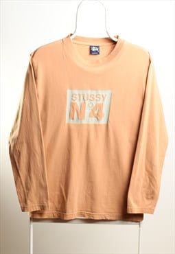Vintage Stussy Crewneck Top Spell out Mustard
