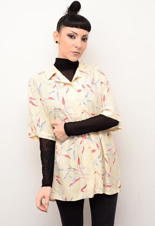VINTAGE 90'S INDIE FLORAL PATTERNED OVERSIZED SHIRT