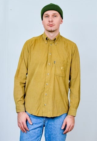 CORDUROY SHIRT CARAMEL LONG SLEEVE HONEY VINTAGE MUSTARD S