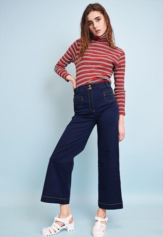 90'S RETRO HIGHWAISTED DENIM FLARE JEANS