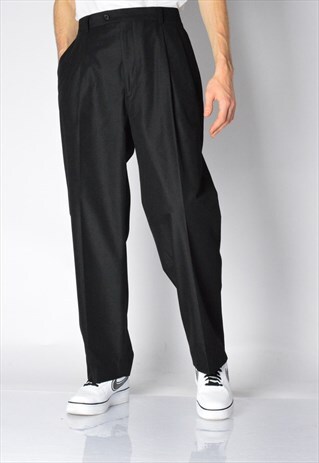 VINTAGE 80S BLACK MINIMALIST PANTS