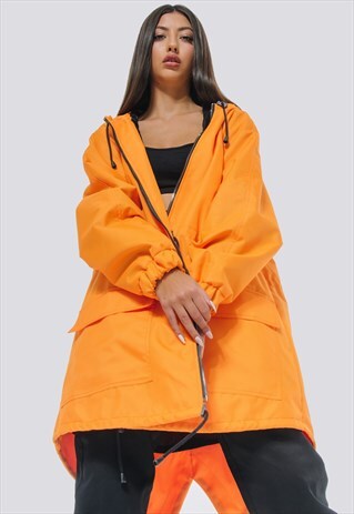 WINDBREAKER PARKA COAT IN ORANGE