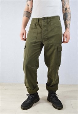 Vintage Mens OG Austrian Cargo Pants Army Fatigue Trousers