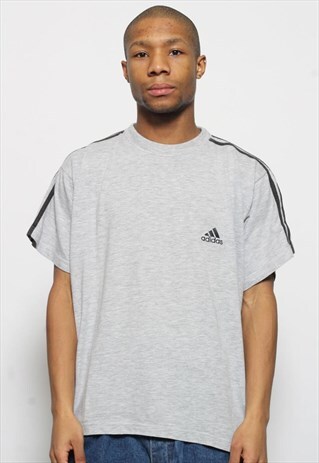 VINTAGE ADIDAS LOGO T-SHIRT GREY