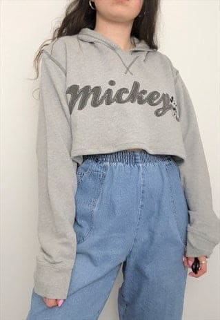 mickey mouse cropped hoodie