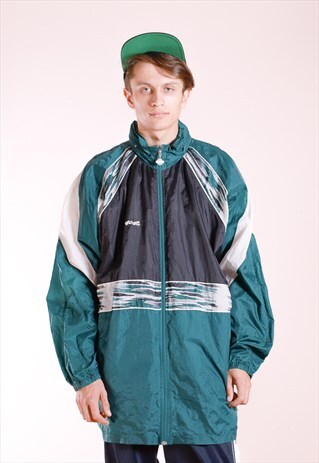 VINTAGE NYLON, COLORBLOCK WINDBREAKER FROM THE 90S
