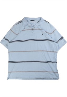 Vintage 90's Nautica Polo Shirt Short Sleeve Striped Button