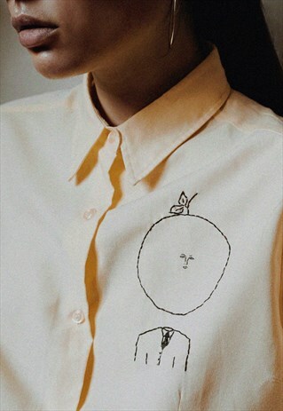 HAND EMBROIDERED LIGHT YELLOW SHIRT