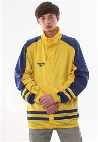 VINTAGE REEBOK TRACKSUIT TRACK TOP 90S YELLOW
