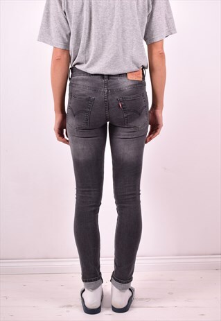 LEVI'S 519 WOMENS VINTAGE JEANS W28 L30 GREY 90'S