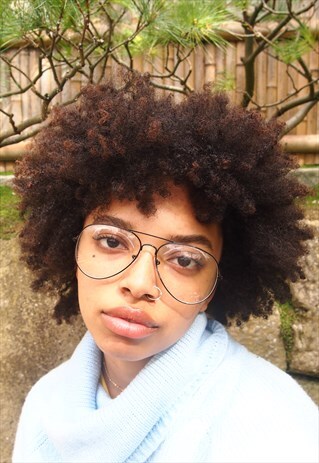 BLACK FRAME CLEAR LENS AVIATOR UNISEX GLASSES