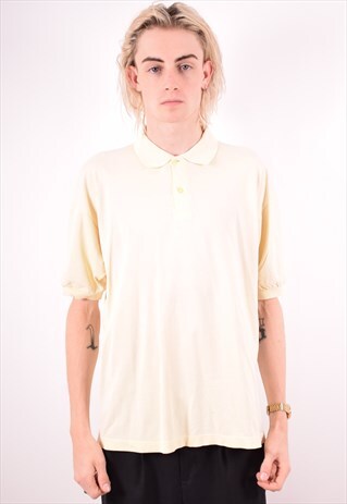 RIFLE MENS VINTAGE POLO SHIRT XL YELLOW 90S