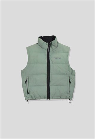 VINTAGE POLO SPORT DOWN-FILL PUFFER GILET IN SAGE GREEN