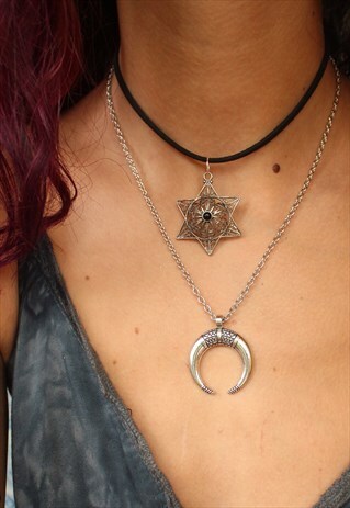 CRESCENT MOON HORN NECKLACE