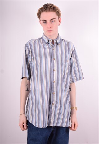 WRANGLER MENS VINTAGE SHIRT LARGE MULTI STRIPES 90'S