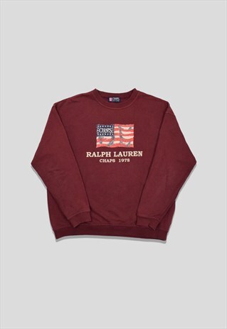 VINTAGE 90S CHAPS RALPH LAUREN SWEATSHIRT IN MAROON