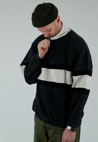 90S YSL COLOUR BLOCK 1/4 ZIP SWEATSHIRT