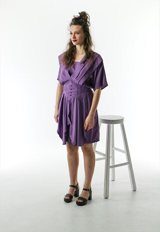 PLEATED PURPLE DRESS / COCKTAIL MIDI DRESS