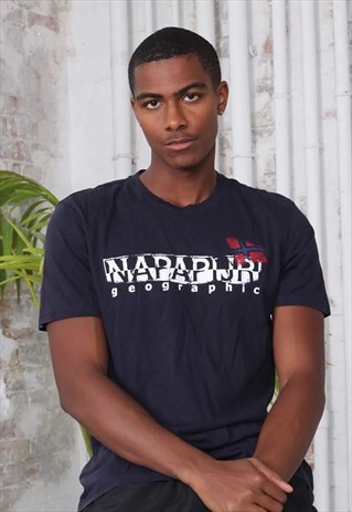 VINTAGE NAPAPIJRI LOGO T-SHIRT BLUE