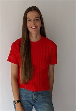 Vintage Red Knitted Top