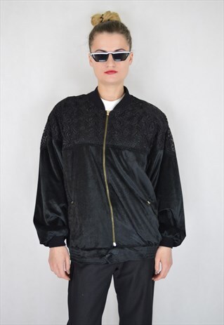 VINTAGE BLACK BOMBER JACKET