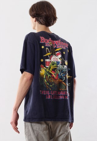 90'S VINTAGE MENS BUDWEISER GRAPHIC TEE T SHIRT