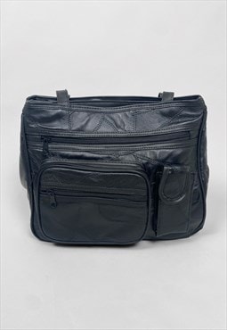 Nicole Brown 90's Vintage Black Leather Patchwork Bag