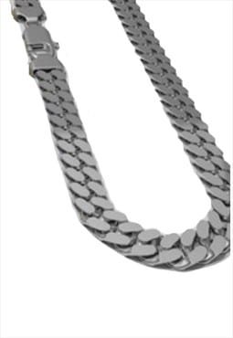 Silver Stainless Steel Chain Necklace Unisex Adjustable