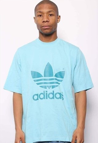 VINTAGE ADIDAS BIG LOGO T-SHIRT BLUE