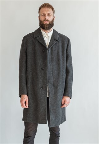 VINTAGE 60S CLASSIC WOOL COAT IN GREY