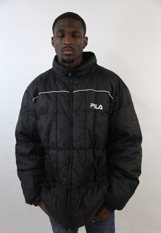 VINTAGE FILA 90'S BLACK PADDED SPORTS JACKET