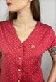 COTTON POLKA DOT SHORT SLEEVE BUTTON UP SHIRT BY BURBERRYS