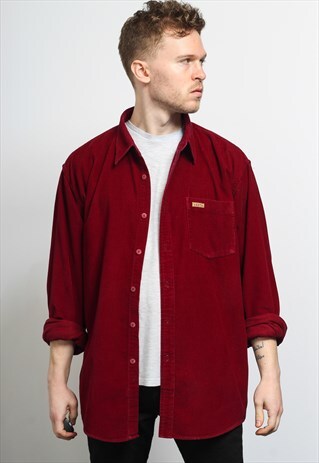 VINTAGE CORDUROY CORD SHIRT RED