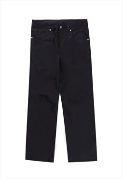 Wide pants simple free fall trousers in black