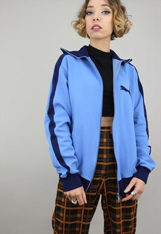 VINTAGE OVERSIZED BLUE PUMA TRACK TOP