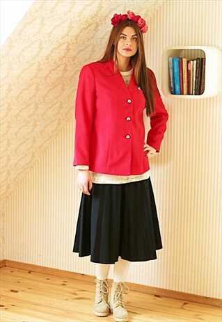 BRIGHT RED VINTAGE JACKET
