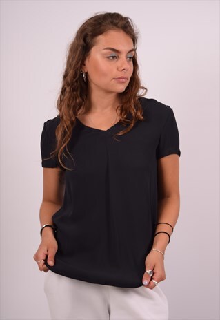 VINTAGE ARMANI TOP BLOUSE BLACK