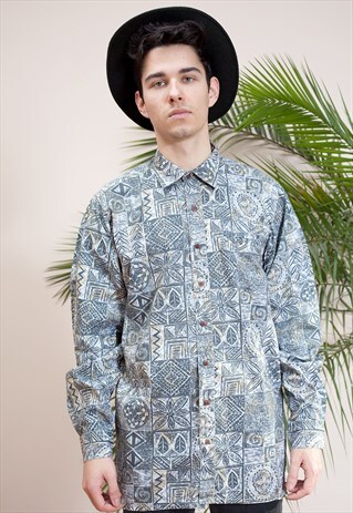 ABSTRACT PRINT VINTAGE BUTTON UP SHIRT FROM THE 90S