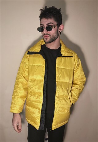 90S VINTAGE LEMON YELLOW PUFFER JACKET