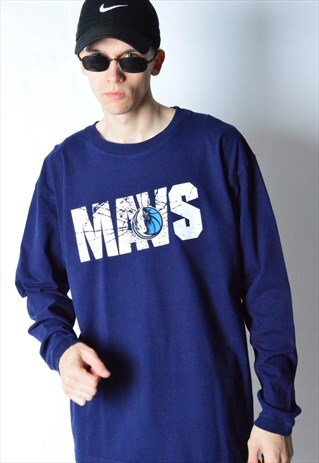 NAVY BLUE NBA BASKETBALL MAVS LONG SLEEVE SHIRT