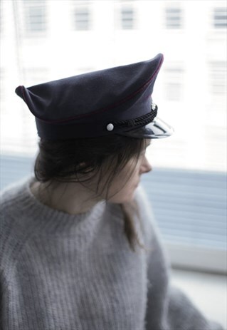 VINTAGE 1970'S VINTAGE BLUE FESTIVAL ARMY HAT