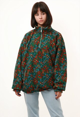 90S VINTAGE BENGER SPORSWEAR 1/4 ZIP FLEECE JUMPER 15374