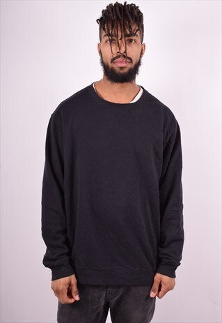 REEBOK MENS VINTAGE SWEATSHIRT JUMPER XL BLACK 90'S