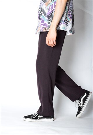 VINTAGE UNISEX 90S DARK PURPLE PANTS