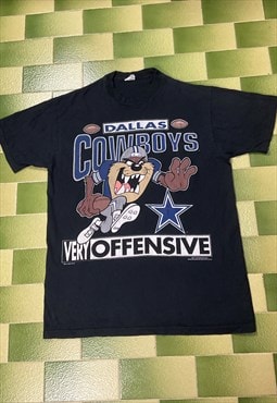 Vintage 1993 Warner Bros Taz NFL Dallas Cowboys T-Shirt 